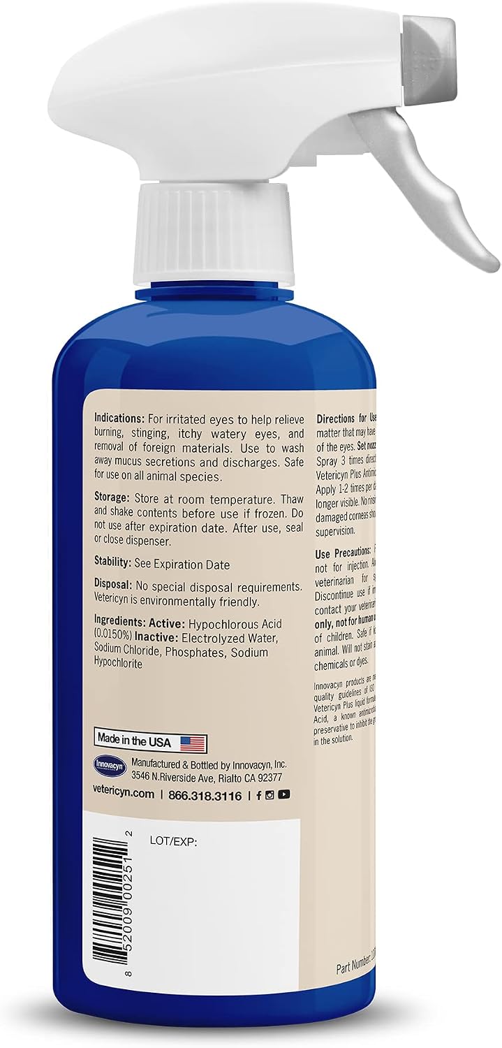 Authentic imported USA Vetericyn pink eye relief formula for cattle and goats.