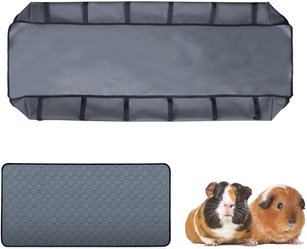 2 pcs Guinea Pig Cage Liners - Washable Guinea Pig Pee Pads, Waterproof Reusable & Anti Slip Guinea Pig Bedding Fast and Super Absorbent Pee Pad for Small Animals Rabbit Hamster Rat - Image 14