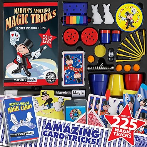 Marvin's Magic Box of Tricks displayed open with magic wand, specialized cards, and canisters.