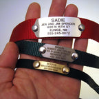 LuckyPet heavy duty personalized cat and dog identification plate with rivets
