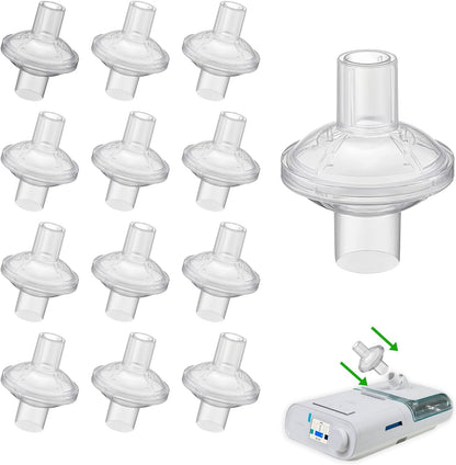 Wilerda universal CPAP and BiPAP inline filter 12 pack front view