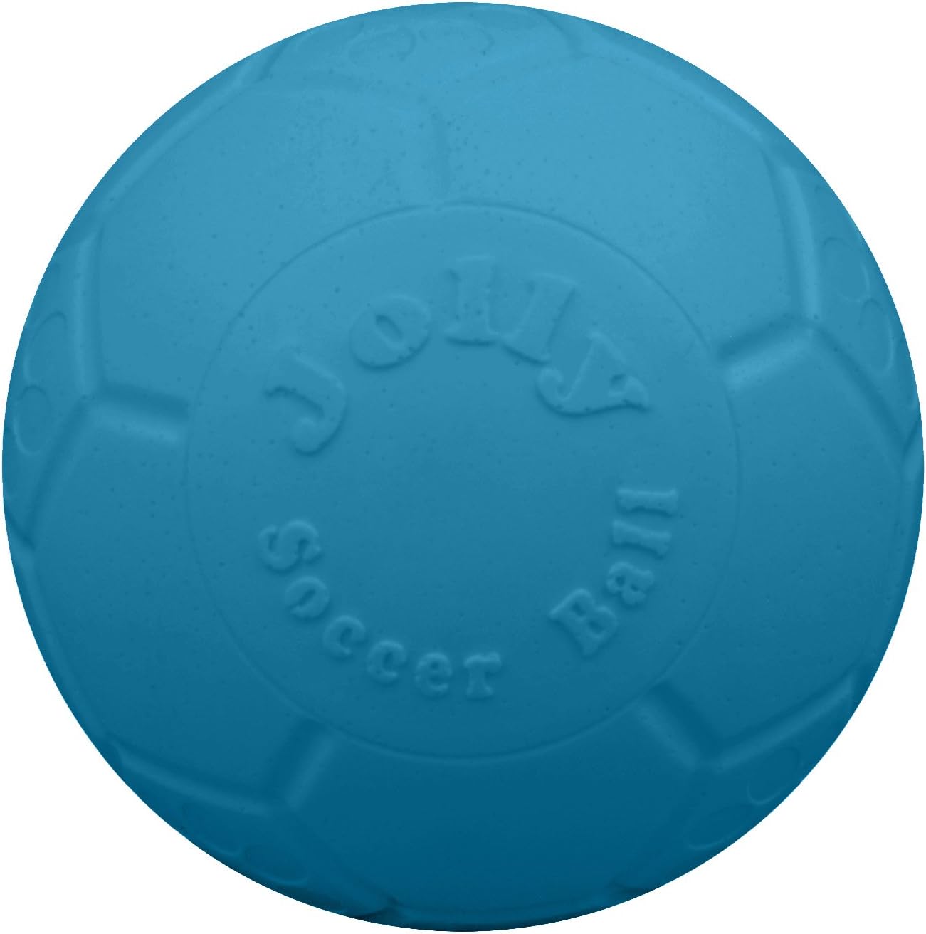 Jolly Pets Large Ocean Blue Soccer Ball dog toy front view