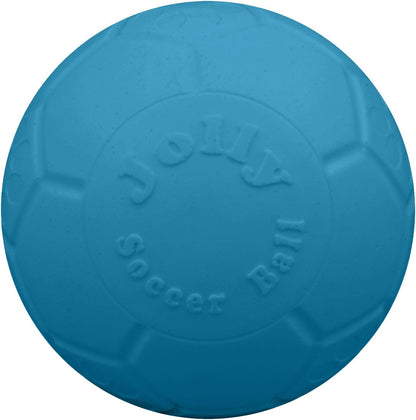 Jolly Pets Large Ocean Blue Soccer Ball dog toy front view