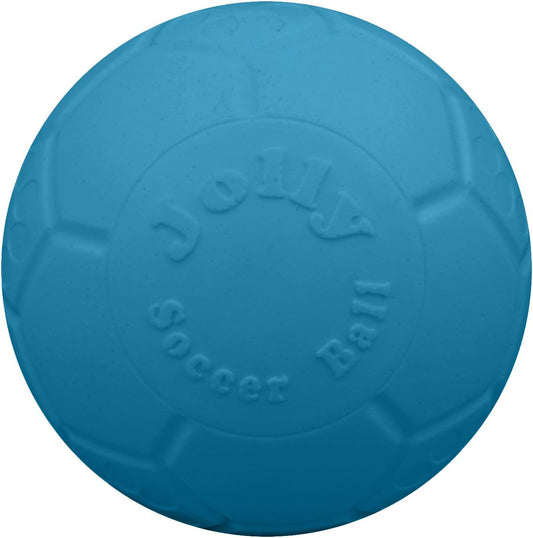 Jolly Pets Large Ocean Blue Soccer Ball dog toy front view
