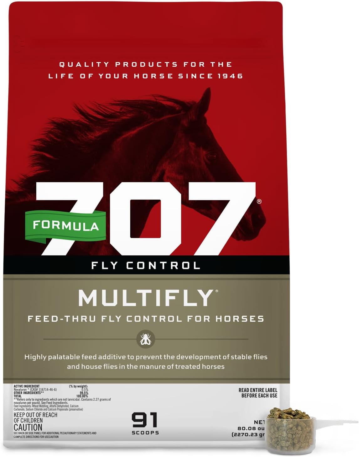 Formula 707 MultiFly Feed-Thru Fly Control Pellets for Horses - Palatable & Safe Fly Population Reduction (10 lb Bag - 182 Servings) - Image 9