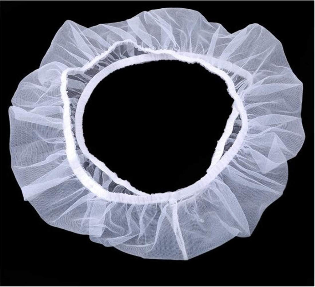 Medium white bird cage mesh skirt showing elastic fit on black cage