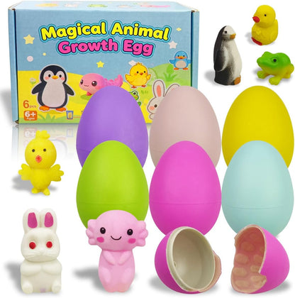 JoFAN 6 Pack Animal Hatching Surprise Eggs retail packaging front view showcasing interactive water growing toy kit
