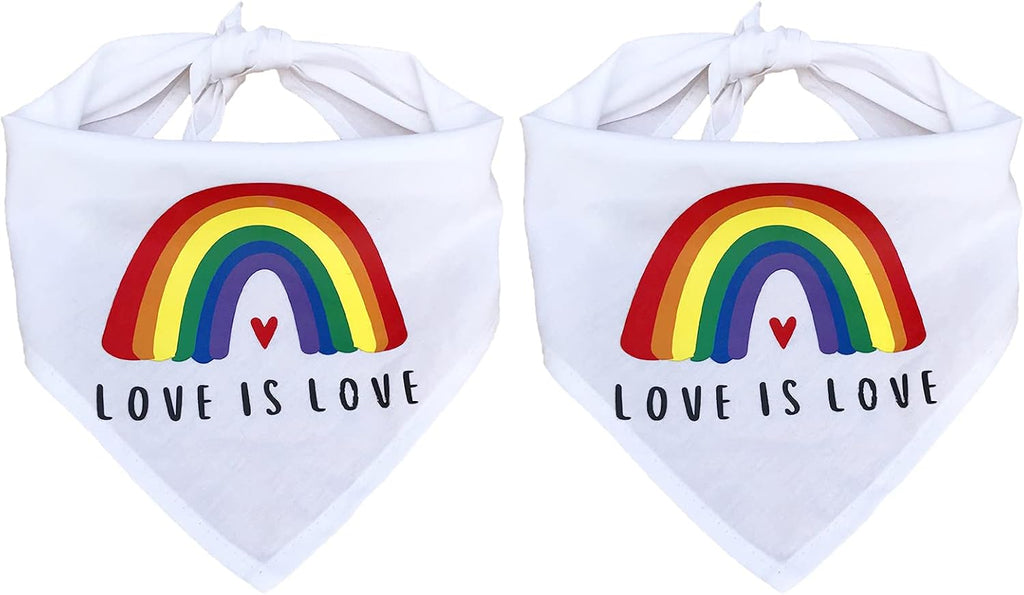 Tinsow 2 Pcs Dog Bandanas Gay Pride Rainbow Bandanas Cotton Handkerchiefs Party Supply Pet Bandana - Image 9