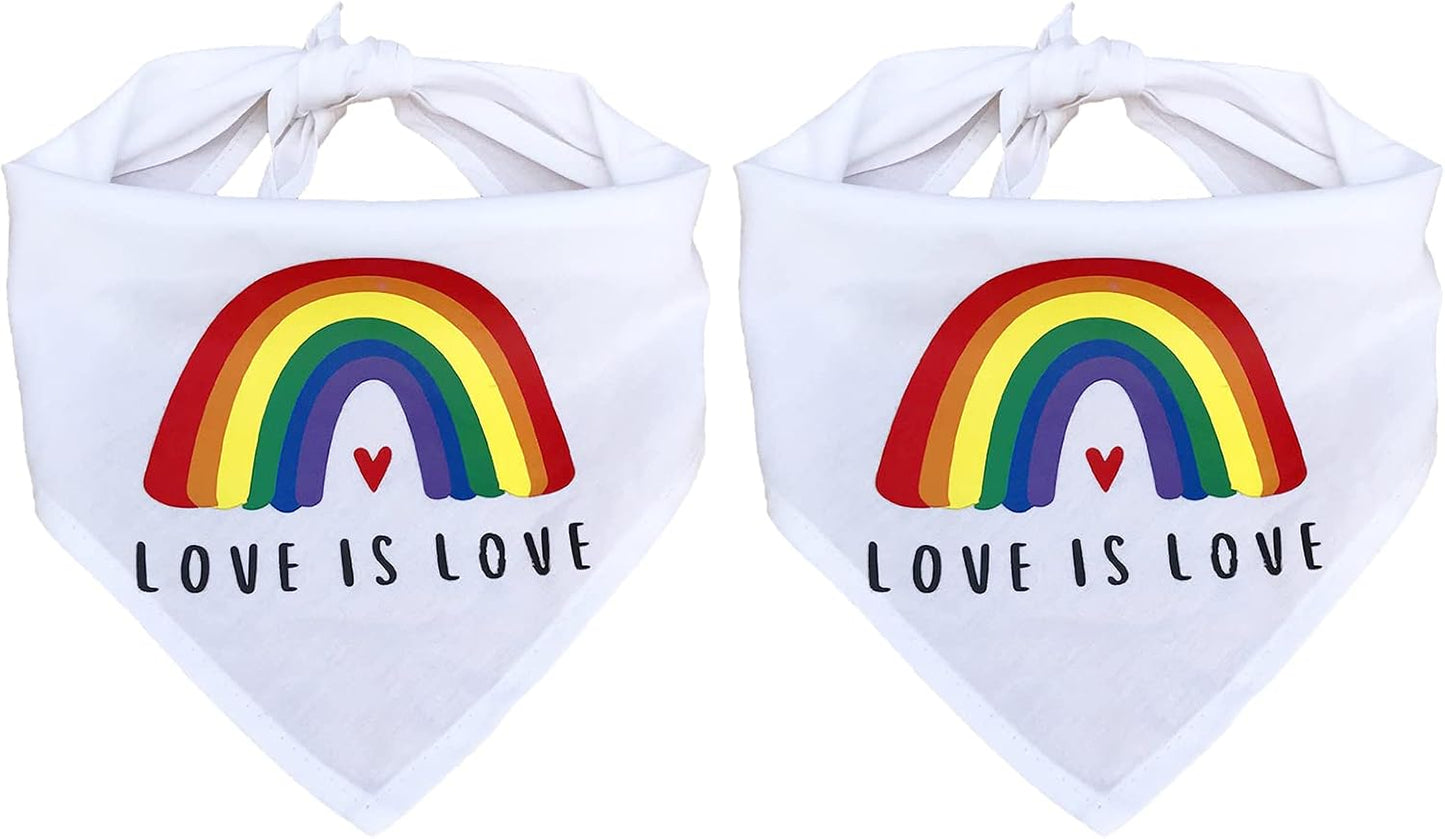 Tinsow 2 Pcs Dog Bandanas Gay Pride Rainbow Bandanas Cotton Handkerchiefs Party Supply Pet Bandana - Image 9