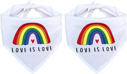 Tinsow 2 Pcs Dog Bandanas Gay Pride Rainbow Bandanas Cotton Handkerchiefs Party Supply Pet Bandana - Image 9