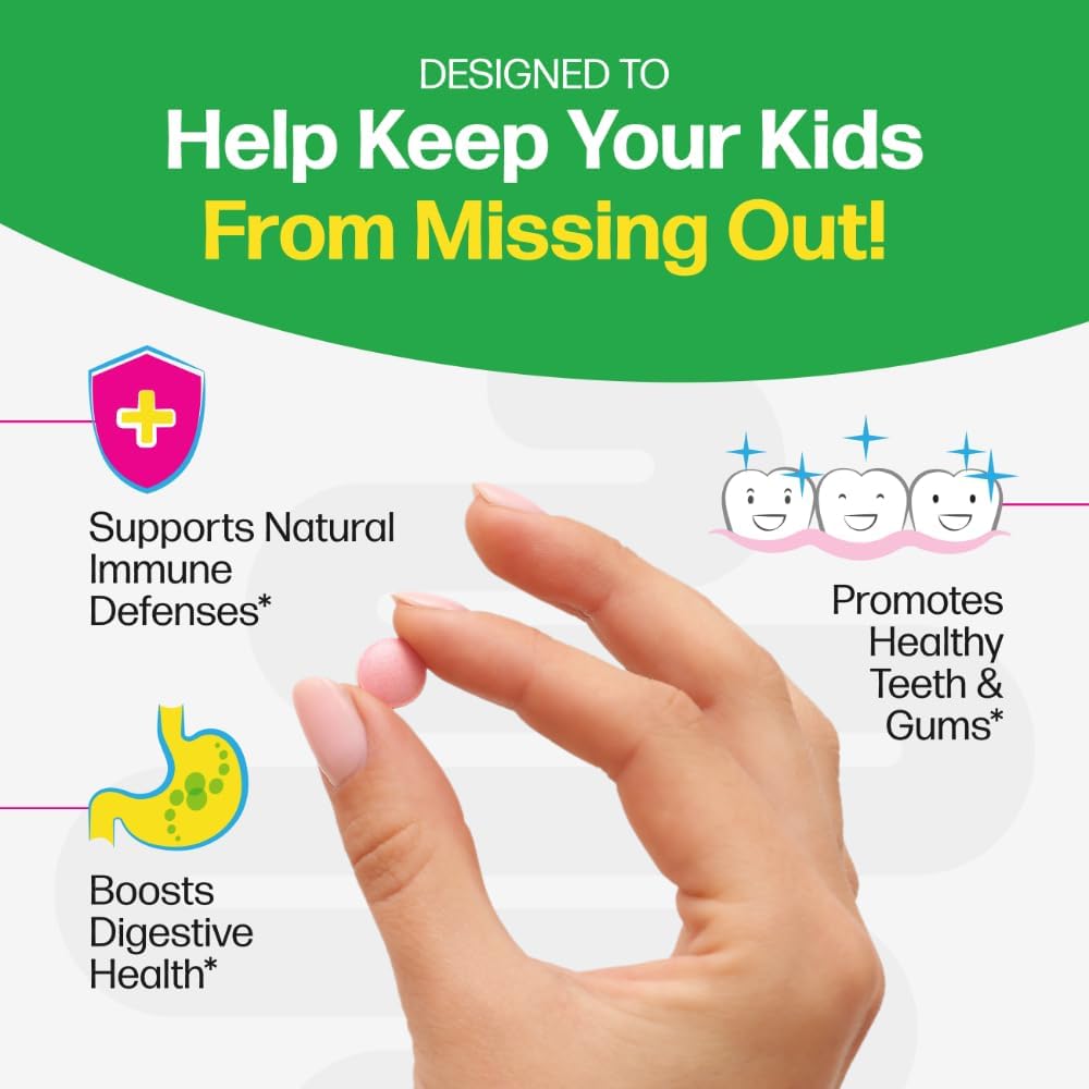 Culturelle kids probiotic tablets poured out for daily use