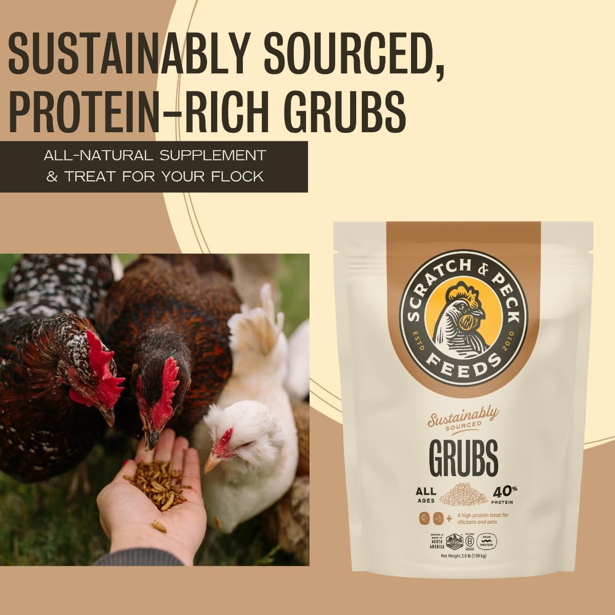 High protein chicken and duck supplemental feed pouch