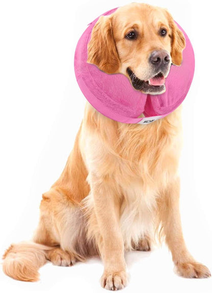 MCHY Inflatable Dog Cone,Adjustable Recovery Collar for Dogs After Surgery,Prevent from Biting & Scratching,Not Block Vision (Pink, S-Neck 7''- 12'') - Image 13