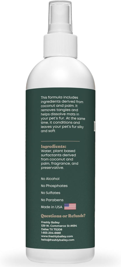 Natural coconut and palm extract dog grooming spray for curly coats