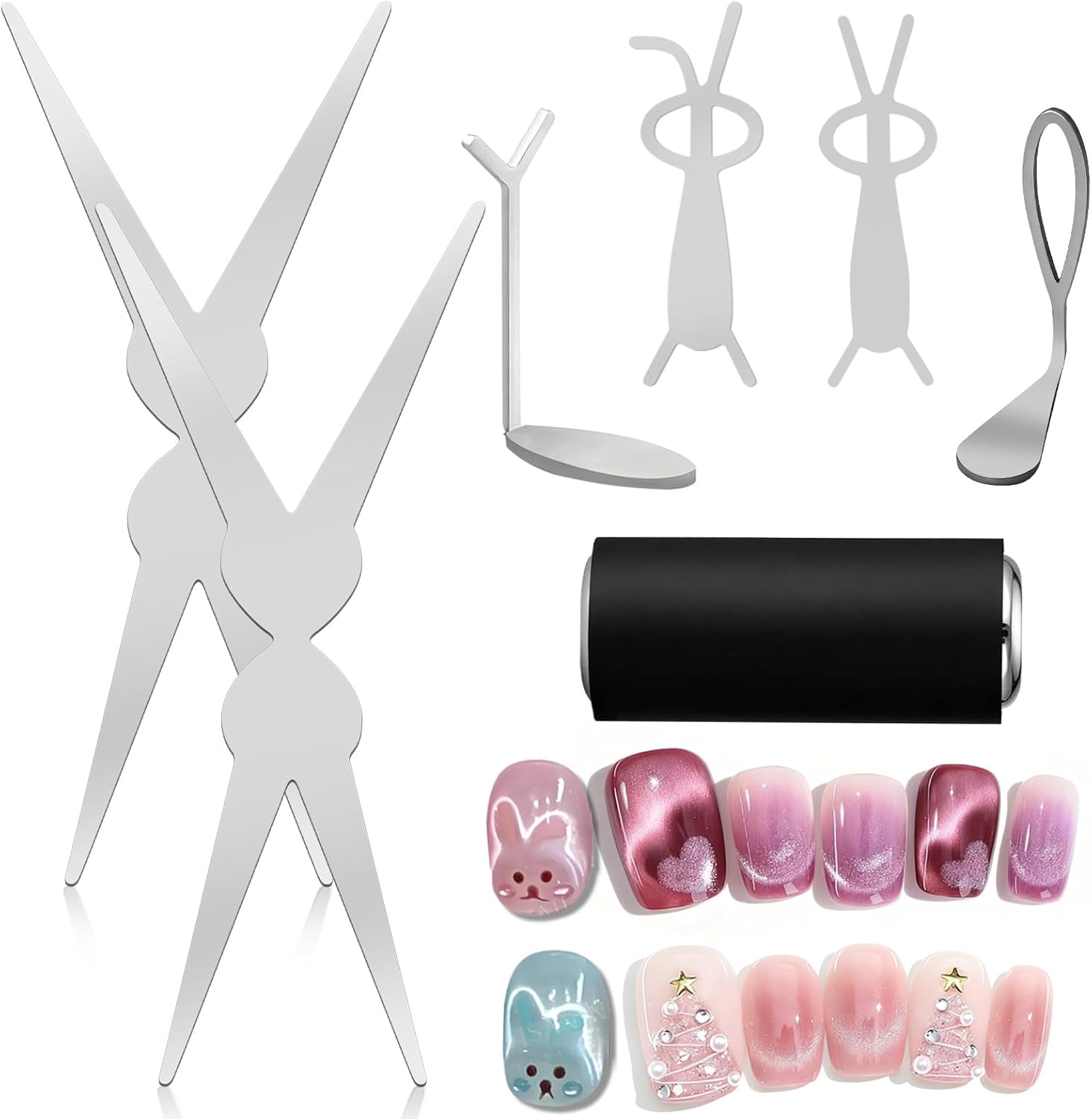Cyuxing 7 Pieces Cat Eye Magnet Tool Set front view for nail art
