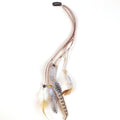 Lavaarite boho feather hair extension front view