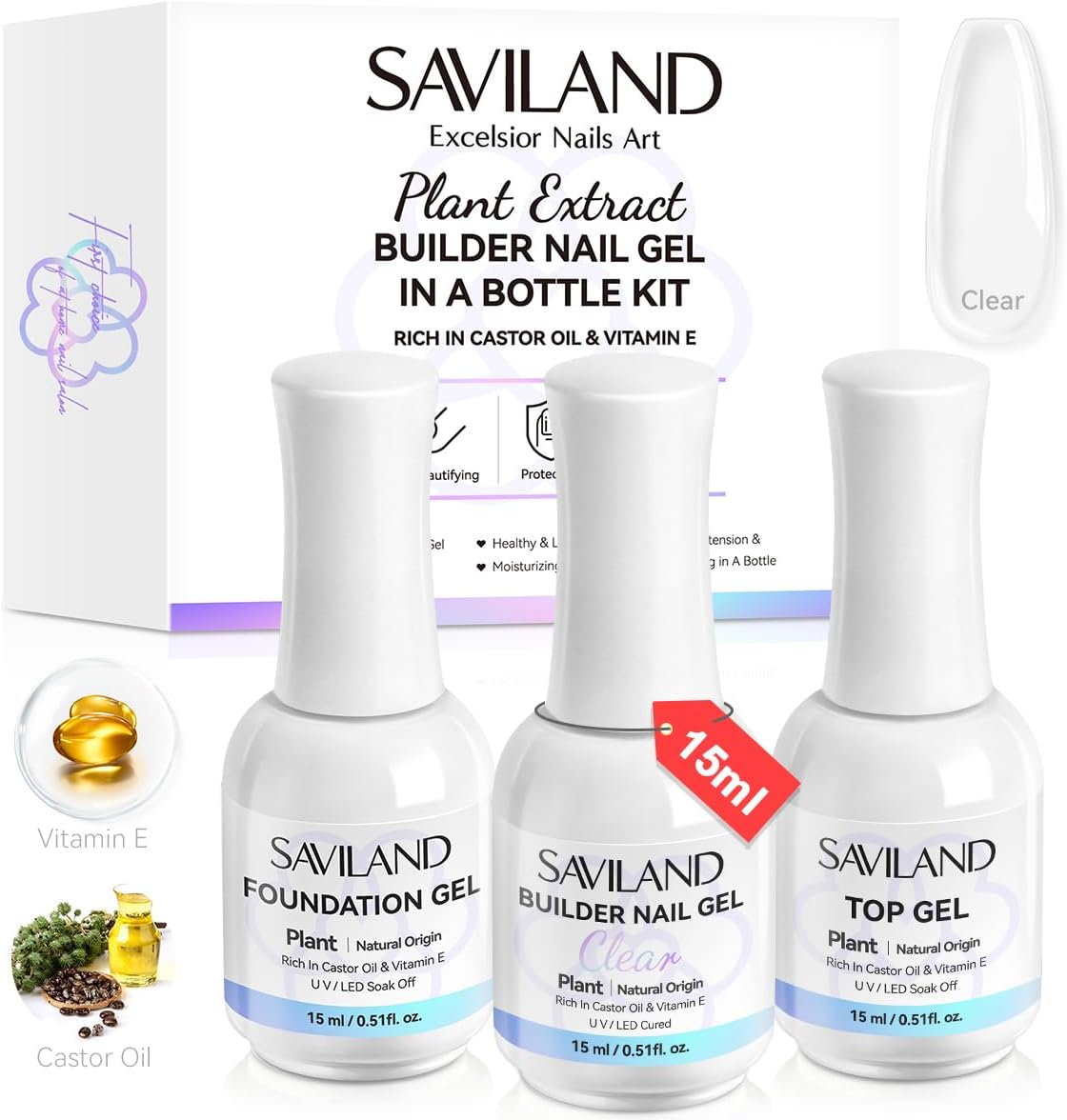 Saviland Clear Builder Nail Gel Kit front view
