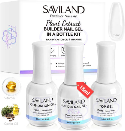Saviland Clear Builder Nail Gel Kit front view