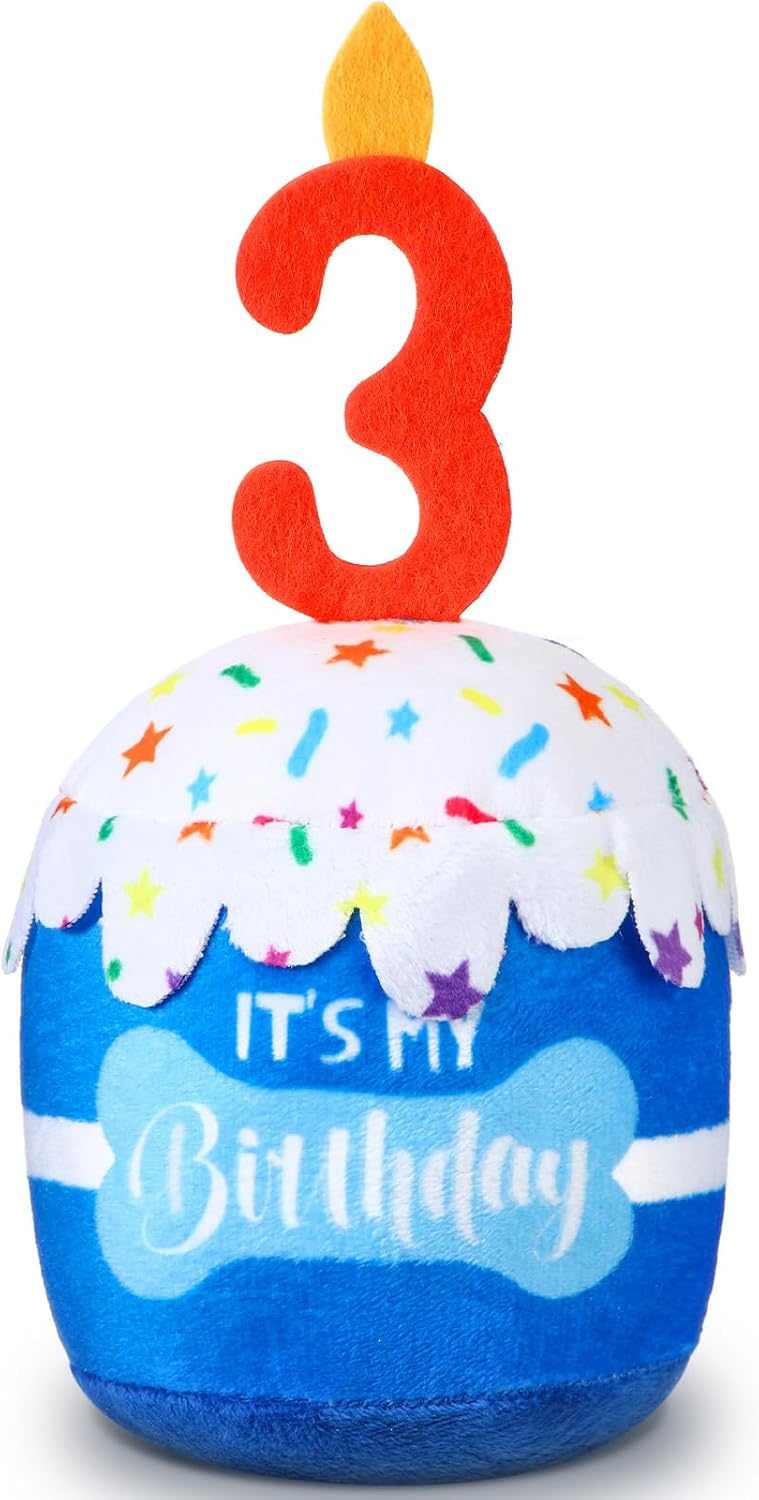 Dansydaisy Dog Birthday Cake Toy Accessories for Girl Boy Gifts, Squeaky Plush Toy for Dog Birthday Party Decor Favor for Large, Medium and Small Dogs(1st,Pink) - Image 14