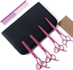 Professional Dog Grooming Scissors Set, 7 Inch/8 Inch Pet Grooming Scissors Chunkers Shears for Dog, Curved Dog Grooming Scissors, Thinning Shears for Dog with Grooming Comb - Image 11