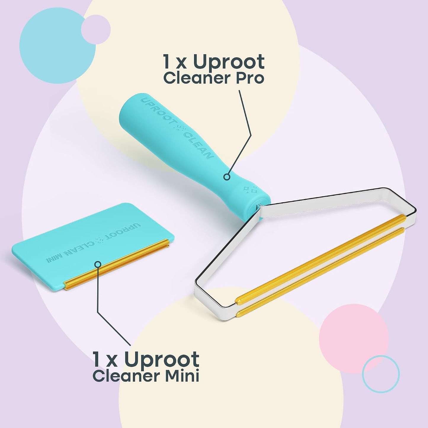 User holding Uproot Clean Mini tool for size comparison