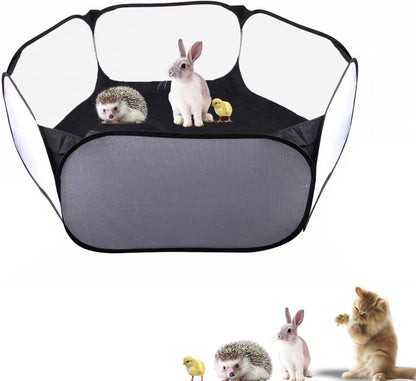 Small Animals Playpen, Portable Pop-up Open Interactive Pet Tent, Indoor Outdoor Fence for Rabbits, Guinea Pig, Hamster, Chinchillas, Kittens, Puppies - Image 1