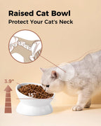 LoeJan anti vomiting cat dish in white