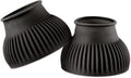 Classic Equine SmartEquine horse bell boots front view showing black rubber ribbed design