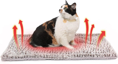 Folded lightweight self heating cat pad ready for travel or storage.