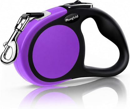 Meegood heavy duty retractable dog leash purple front view