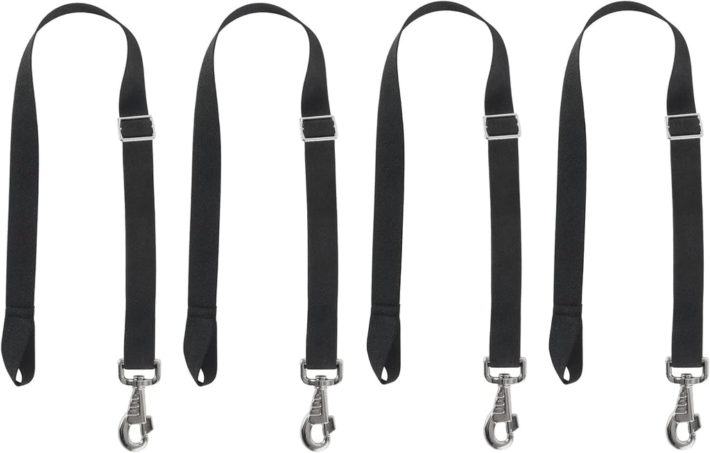 Gaitwin premium horse blanket leg straps front view of four black replacement pieces