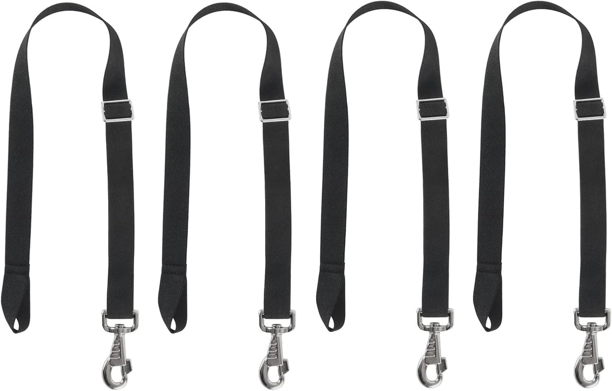 Gaitwin premium horse blanket leg straps front view of four black replacement pieces