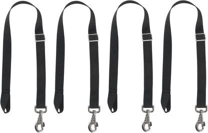 Gaitwin premium horse blanket leg straps front view of four black replacement pieces