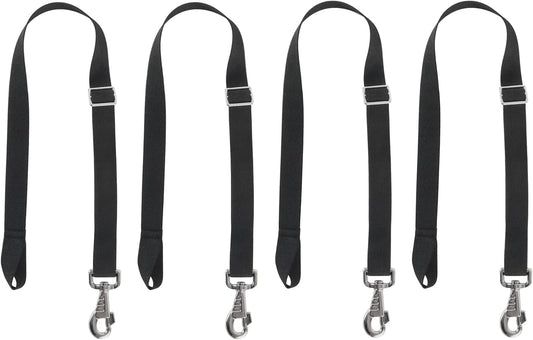 Gaitwin premium horse blanket leg straps front view of four black replacement pieces