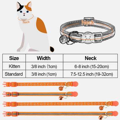 Side view of the adjustable premium nylon strap on the Taglory breakaway collar for girl and boy cats.