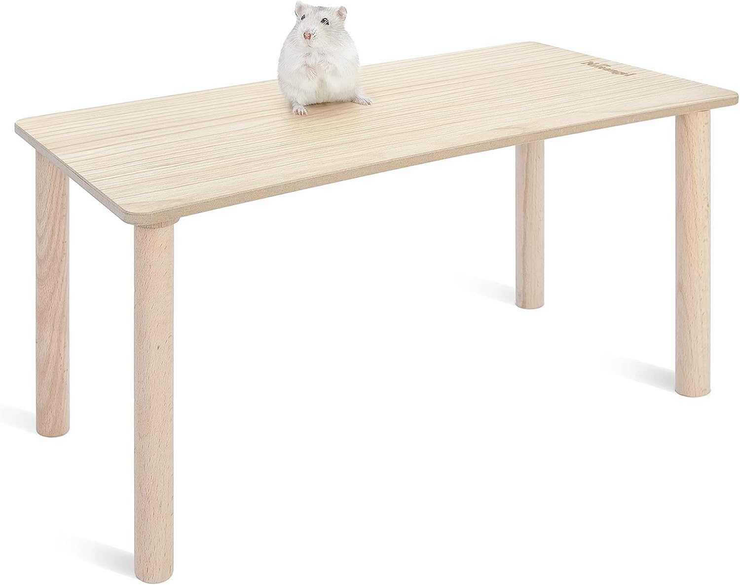 Niteangel Hamster Play Wooden Platform for Dwarf Syrian Hamsters Gerbils Mice Degus or Other Small Pets (Rectange - 7'' Height, Burlywood) - Image 1