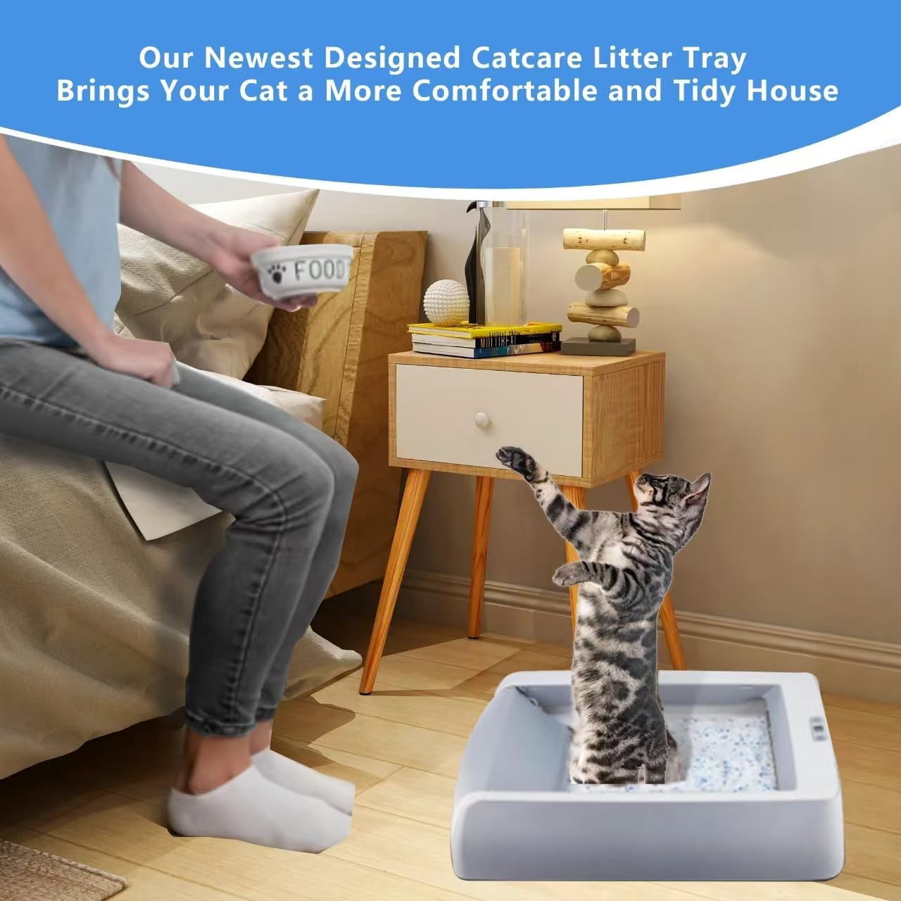 Cat litter box tray components and free scoop included