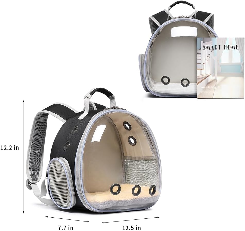 Bunny Carrier, Guinea Pig Carrier,Small Animal Carrier Backpack for Rabbit,Bearded Dragon, Lizard,Hamster,Kitten. Breathable Pet Travel Cage Bag Perfect for Vet Visits & Outdoor Adventures (Black) - Image 6