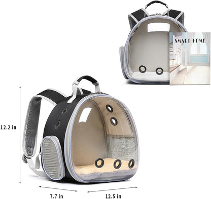 Bunny Carrier, Guinea Pig Carrier,Small Animal Carrier Backpack for Rabbit,Bearded Dragon, Lizard,Hamster,Kitten. Breathable Pet Travel Cage Bag Perfect for Vet Visits & Outdoor Adventures (Black) - Image 6