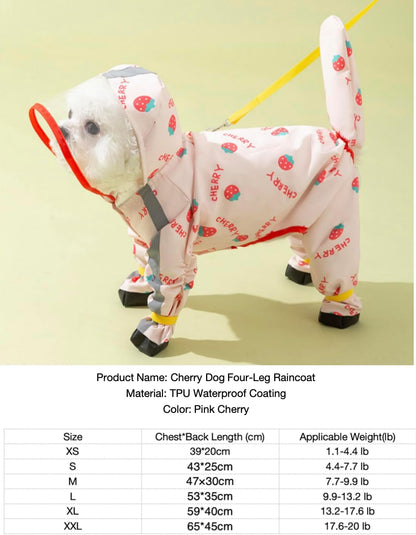 Waterproof dog bodysuit with integrated protective rain boots and secure straps