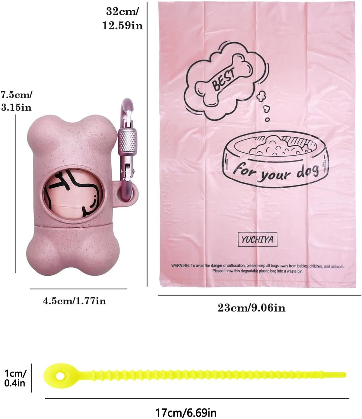 YUCHIYA leak proof scented doggy waste bags roll extraction