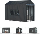 All weather pet kennel insulation fabric showing secure roof and side coverage