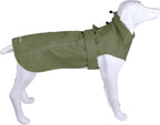 MAMORE Adjustable Waterproof Dog Raincoat front view on a large dog during an outdoor walk.