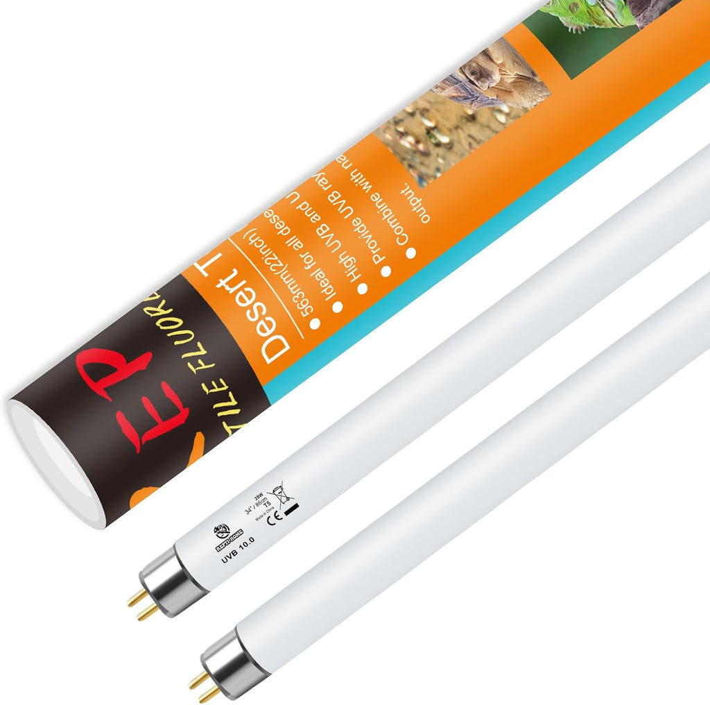 REPTI HOME T5 UVB Reptile Light 24 Watt front view of the premium twin pack box packaging.