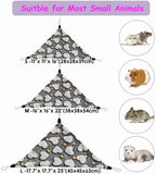 Gomicraft small animal hammock coffee and purple fabric detail