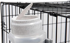 Leak proof dog kennel water bottle with ball tip valve design.