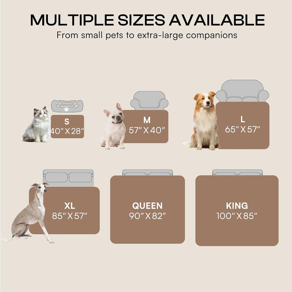 Luciphia premium imported pet blanket protecting sheets from dog hair and drool.