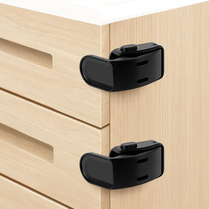 Maveek black baby proofing drawer locks front view