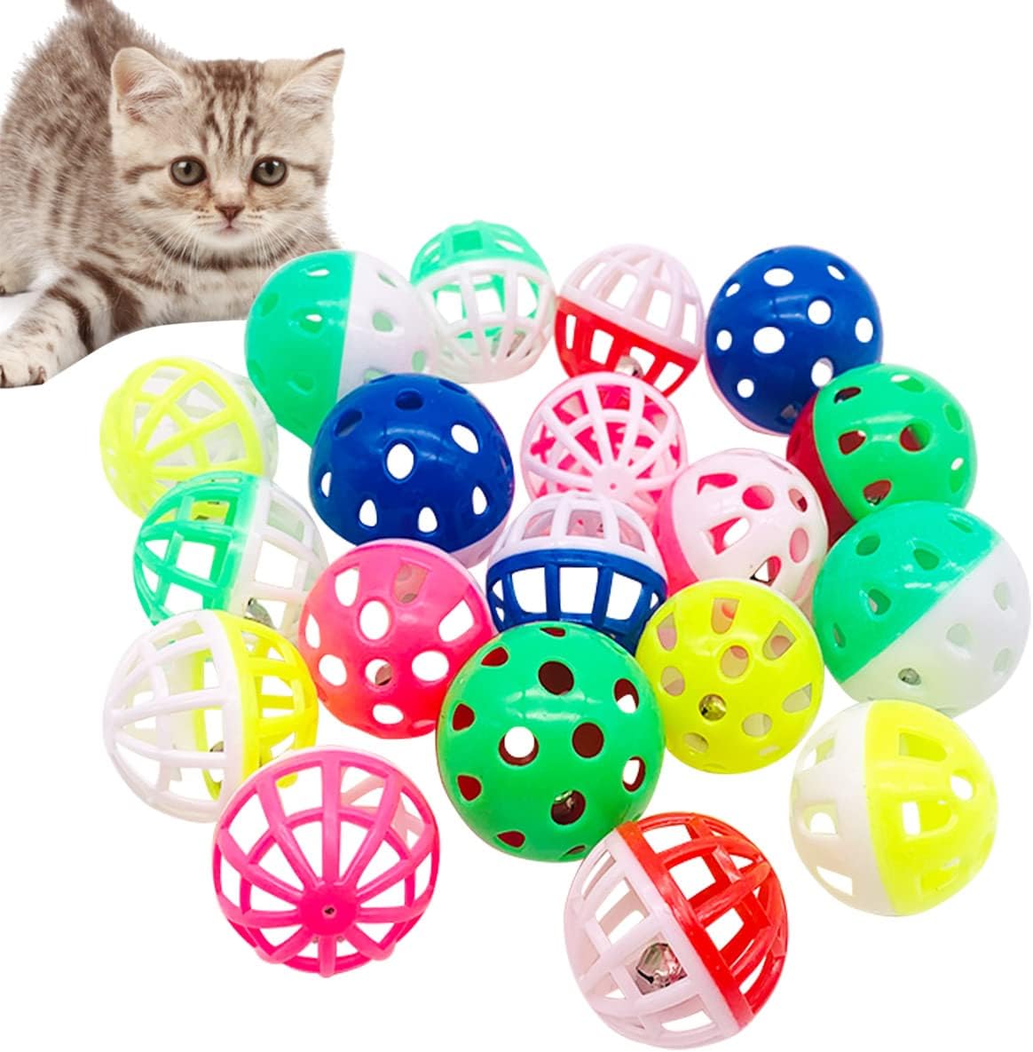 PET SHOW 20 Pcs Cat Crinkle Toy Ball 2.5inch Mylar Cat Pounce Chase Toys Colorful Paper Ball Chase Training Activity for Cats Kittens - Image 10