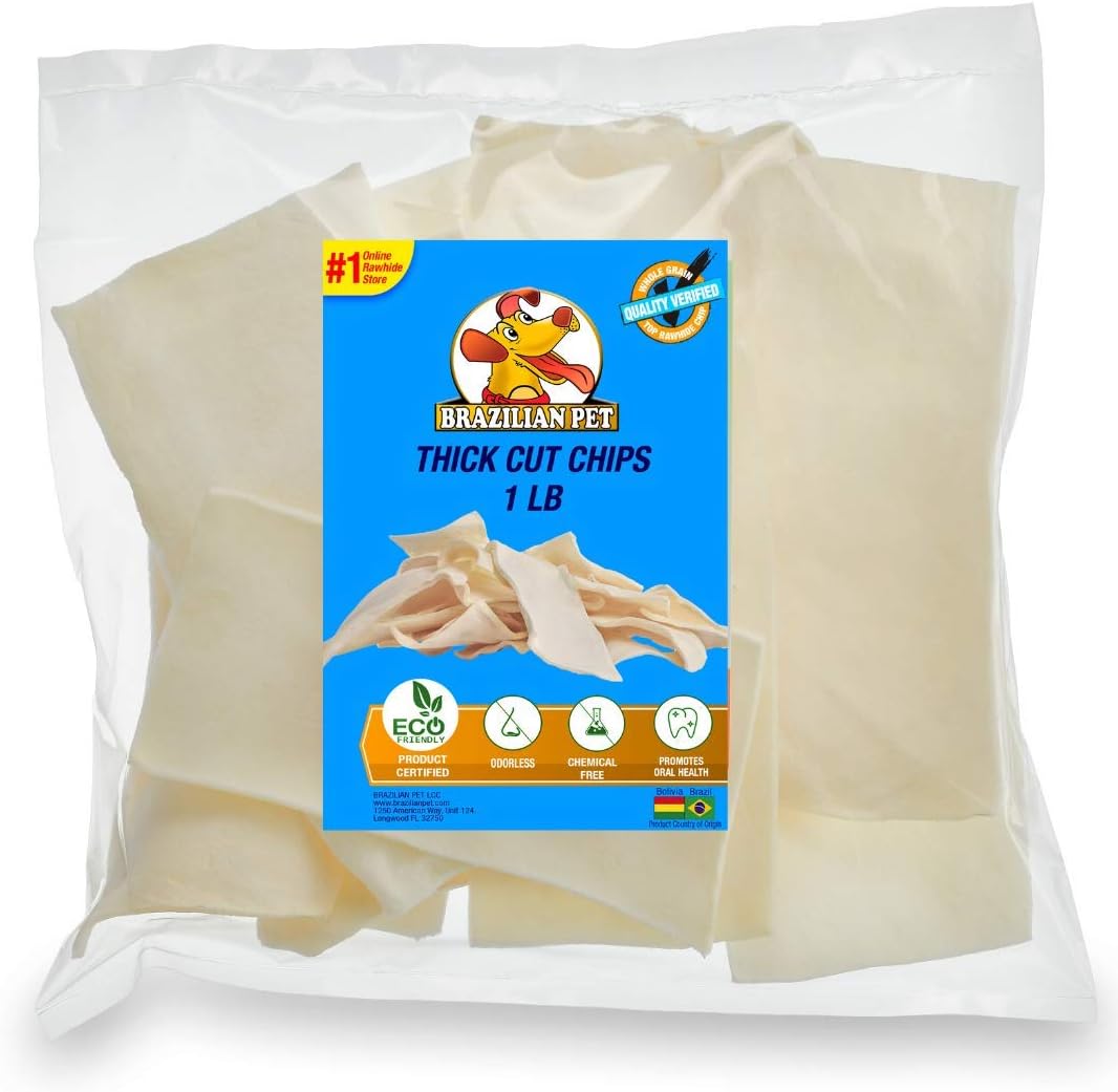 Wholegrain natural rawhide chips for heavy chewers packaging display